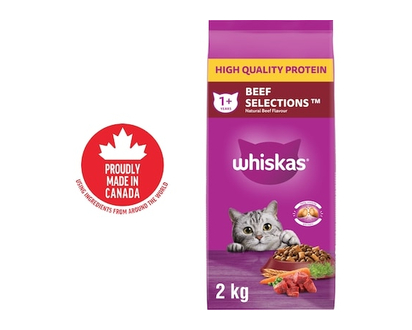 Whiskas Beef Selections Adult Dry Cat Food With Natural Beef Flavour - 2.0 KG