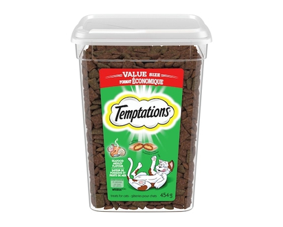 Temptations Gâteries pour chats adultes saveur de poissons et fruits de mer - 454.0 G