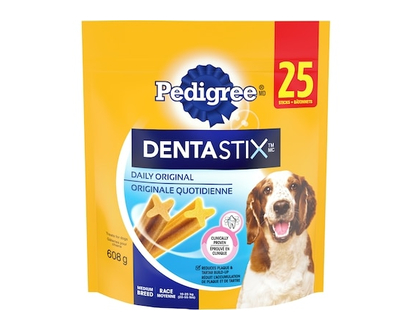 Pedigree Gâteries de soins buccodentaires Dentastix saveur originale pour chiens adultes de race moyenne - 608.0 G