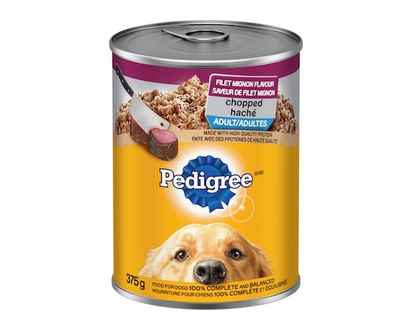 Pedigree Dog Food, Wet Chopped Ground Dinner Filet Mignon - 375.0 G
