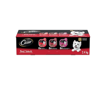 Cesar Classic Loaf In Sauce Adult Wet Dog Food Beef Selects Variety Pack - 2.4 KG