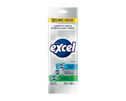 Wrigley's Excel Mint Variety Flavoured Sugar Free Chewing Gum, 18 Pieces, 3 Packs - 3.0 EA
