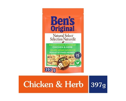 Bens NATURAL SELECT Chicken & Herb Flavour Rice - 397.0 G
