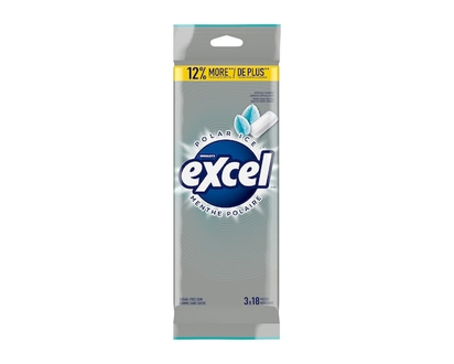 Wrigley's Excel Polar Ice Flavoured Sugar Free Chewing Gum, 18 Pieces, 3 Packs - 3.0 EA