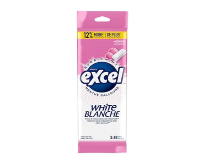Wrigley's Excel Bubblemint Flavoured Sugar Free Chewing Gum, 18 Pieces, 3 Packs - 3.0 EA