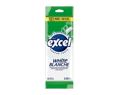 Wrigley's Excel Spearmint Flavoured Sugar Free Chewing Gum, 18 Pieces, 3 Packs - 3.0 EA
