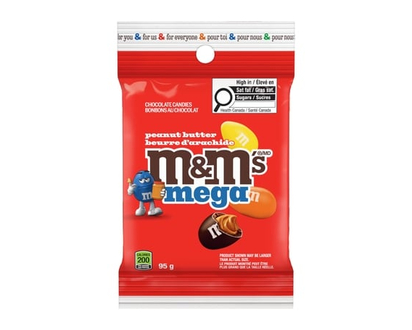 M&M's Peanut Butter Mega Chocolate Candies, Peg Bag - 95.0 G