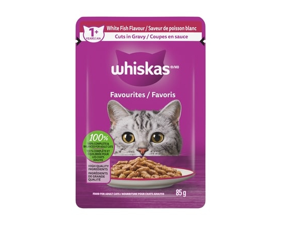 FAVOURITES Adult Wet Cat Food Cuts in Gravy White Fish Flavour - 85.0 G