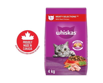Whiskas Adult Dry Cat Food Meaty Selections With Real Chicken - 4.0 KG