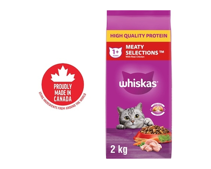 Whiskas Meaty Selections Adult Dry Cat Food With Real Chicken - 2.0 KG