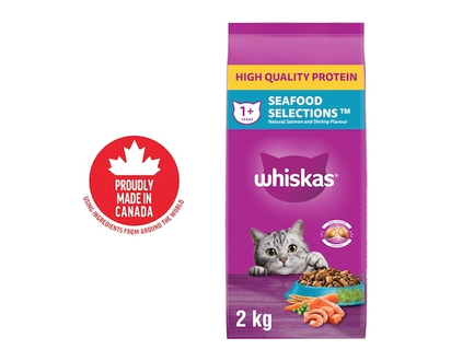 Whiskas Seafood Selections Adult Dry Cat Food With Natural Salmon & Shrimp Flavour - 2.0 KG
