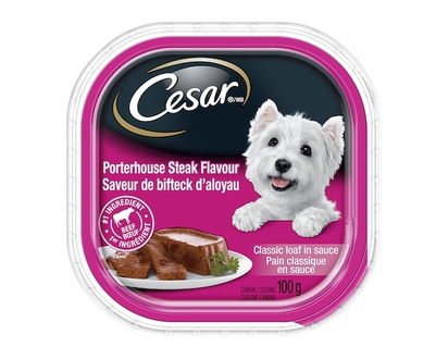 Cesar Dog Food, Classic Loaf in Sauce Porterhouse Steak Flavour Wet - 100.0 G