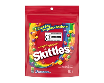 Skittles Originaux, bonbons à mâcher, sac pour plats à bonbons - 320.0 G