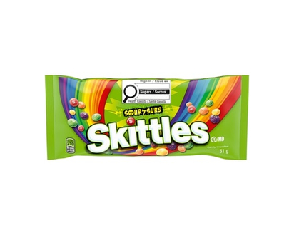 Skittles Sour Chewy Candy, Full Size Bag - 51.0 G