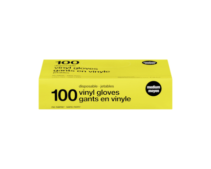 Sans Nom Gants moyens jetables en vinyle - 100.0 EA