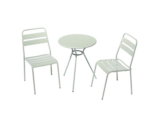 Ensemble bistro 3 pièces en métal, écume de mer - 1.0 EA