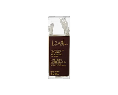 Jeu de 20 mini micro lumières à DEL – blanc pur - 1.0 EA