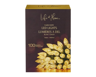 Life at Home LED Lights 100 Count - Warm White - 1.0 EA