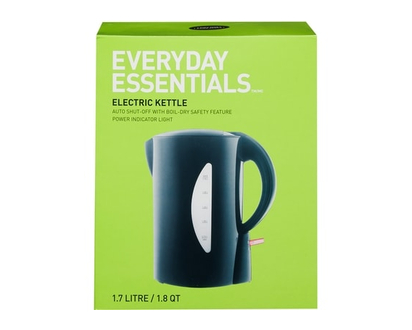 Everyday Essentials Everyday Essentials Bouilloire électrique 1,7 litre avec arrêt automatique, témoin lumineux de fonctionnement, 1500 W, noir - 1.0