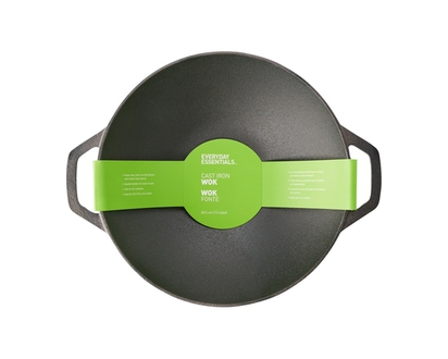 Everyday Essentials Everyday Essentials Cast Iron Wok with Handles, 12 in - 1.0 EA