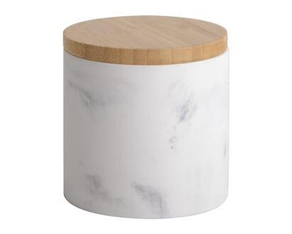 Life at Home Marble Wooden Box, Polyresin and Bamboo, Marble Effect - 1.0 EA