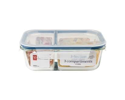 President's Choice Glass 980Ml 3 Divided St - 1.0 EA