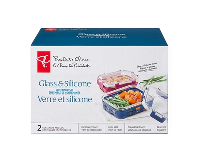 President's Choice Glass & Silicone Container Set - 2.0 EA