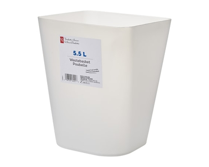 President's Choice 5.5L Wastebasket White - 1.0 EA