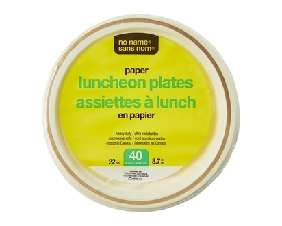 No Name Paper Luncheon Plates 40 Pack - 40.0 EA