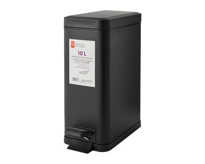 President's Choice 10L Stainless Steel Slim Step Bin Black - 1.0 EA