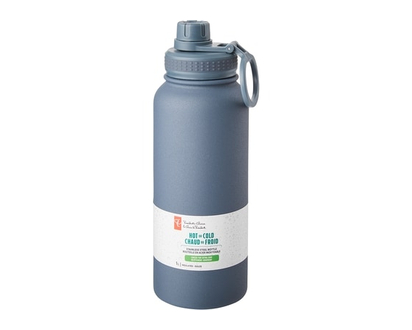 President's Choice President's Choice Dual Lid Stainless Steel Water Bottle, 1L - Blue - 1.0 EA