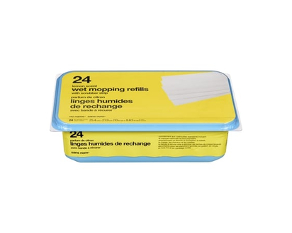 No Name Lemon Scented Wet Mop Refills With Scrubber Strip - 24.0 EA