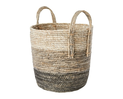Life at Home Maize Rope Storage Basket with Handles, 15 in, 3-Tone Ombre, Charcoal Grey, Dark Grey, Light Grey - 1.0 EA