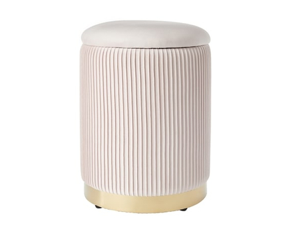 Life at Home LH POUF RANGEMENT PLISSE ROSE - 1.0 EA