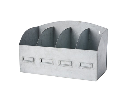 Life at Home Solution de rangement mural en métal galvanisé avec compartiments, 40 cm x 20 cm x 25 cm, gris - 1.0 EA
