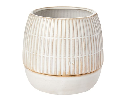 Life at Home Jardinière en céramique neutre avec sous-pot, moyen, crème, 13 cm - 1.0 EA