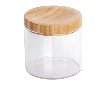 Life at Home Glass Jar with Wood Lid- Small - 1.0 EA