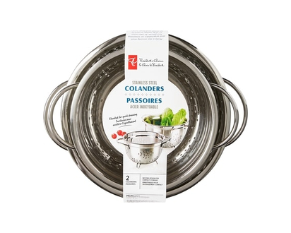President's Choice Colanders, Stainless Steel, 2 Pieces - 1.0 EA