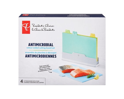 President's Choice Antimicrobial Colour-Coded Cutting Board Set - 1.0 EA