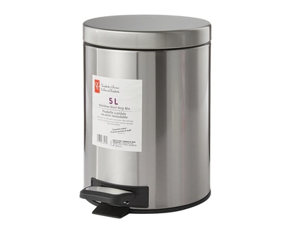 President's Choice 5L Stainless Steel Round Step Bin - 1.0 EA