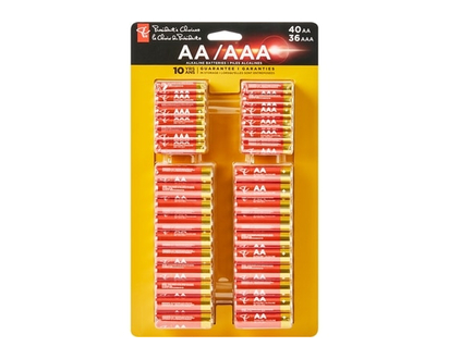 President's Choice AA and AAA Alkaline Batteries, 76 batteries - 76.0 EA