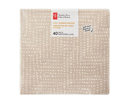 President's Choice 3-Ply Dinner Napkins, 40-Pack, Dots - 40.0 EA