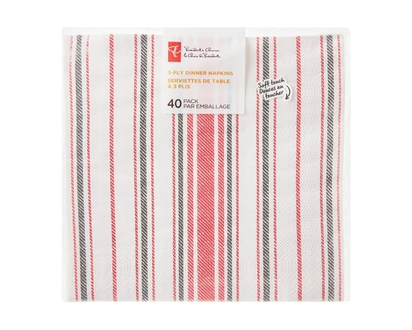 President's Choice Dinner Napkins, Striped - 40.0 EA