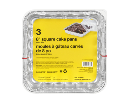 No Name Square Cake Pans with Lids - 1.0 EA