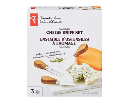 President's Choice Acacia Cheese Knife 3 Piece Set - 1.0 EA