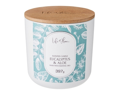 Life at Home Scented Candle Eucalyptus & Aloe - 1.0 EA