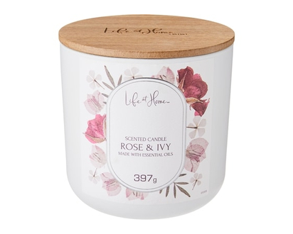 Life at Home Scented Candle Rose & Ivy - 1.0 EA