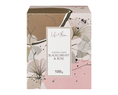 Life at Home Scented Candle Blackcurrant & Rose - 1.0 EA