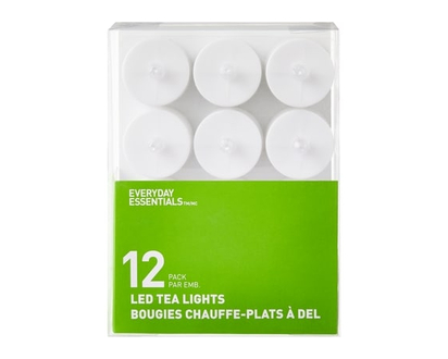 Everyday Essential Bougies À Plat Led - Blanc - 1 CHA
