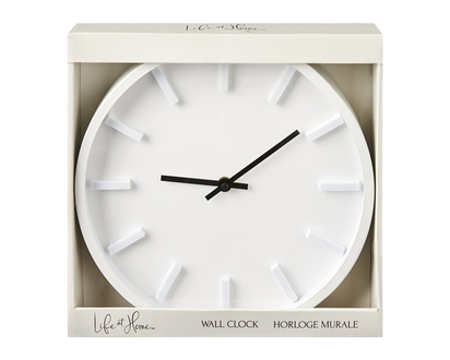Life at Home Horloge murale moderne blanche - 1.0 EA